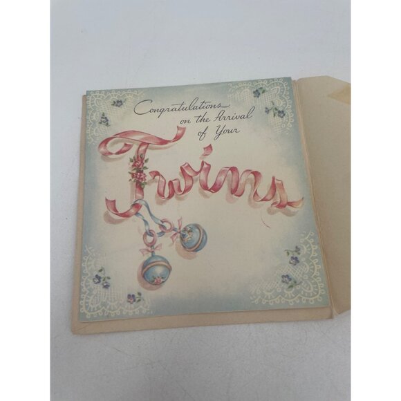 Vintage Lot of Birthday Baby Greeting Cards 12 Year Old Twins Packs of Invites - Picture 7 of 14